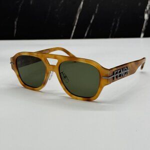 NEW FE40130F 55N FENDI SUNGLASSES SHINY LIGHT HAVANA UNISEX EYEWEAR FENDI